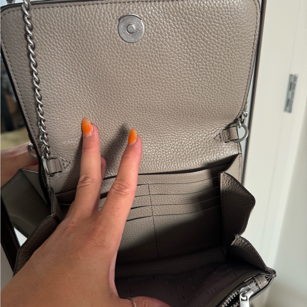 Tory Burch Taupe Leather Crossbody Bag - Picture 5 of 13